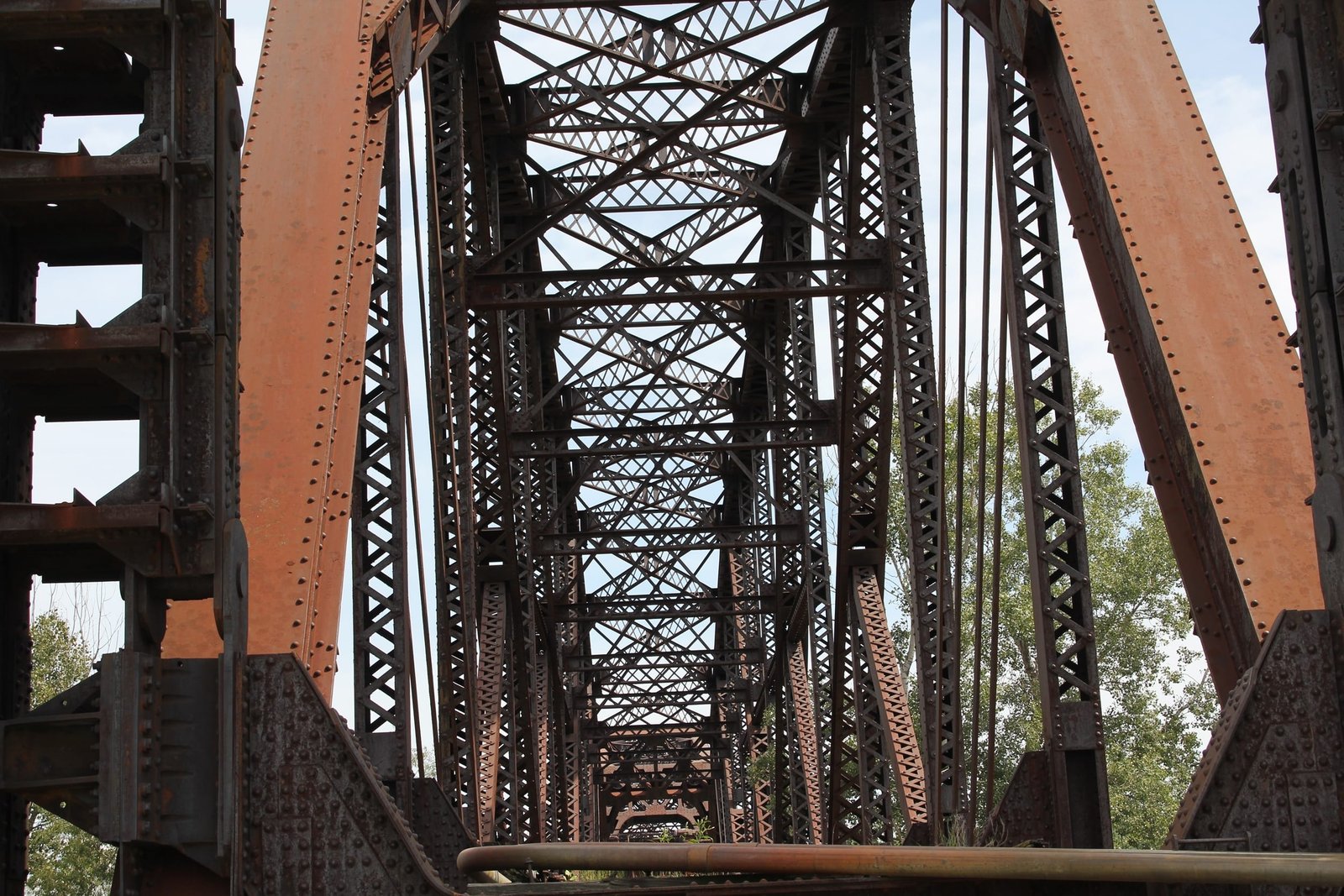 Looking west into main spans